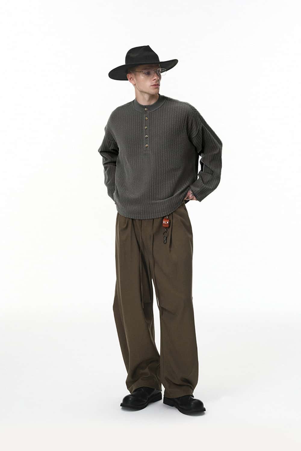 Premium Henley Long-Sleeve Thermal - Black