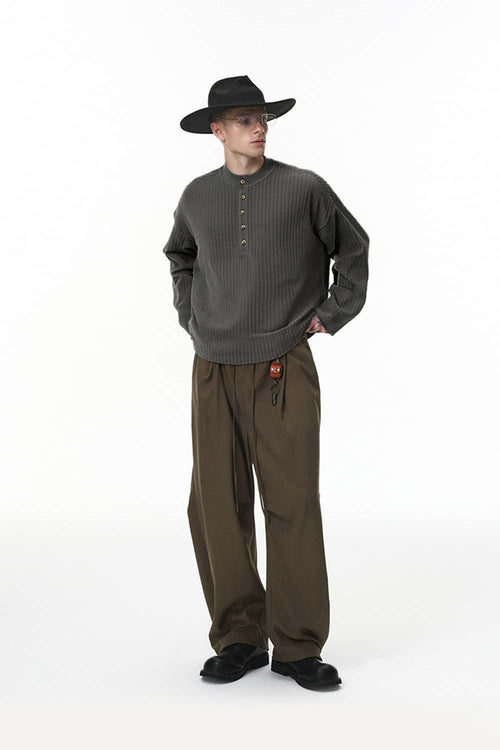 Premium Henley Long-Sleeve Thermal - Black