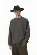 Premium Henley Long-Sleeve Thermal - Black