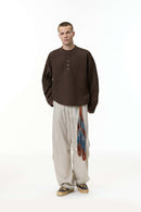 Premium Henley Long-Sleeve Thermal - Dark Brown