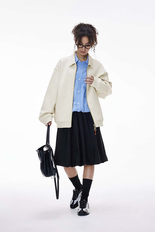Lyocell Blend Cropped Cargo Jacket - Apricot