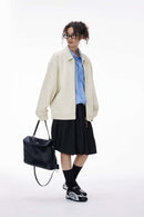 Lyocell Blend Cropped Cargo Jacket - Apricot