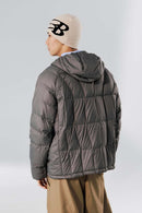 Ultra-Lightweight Hooded Puffer Jacket - Charcoal Gray