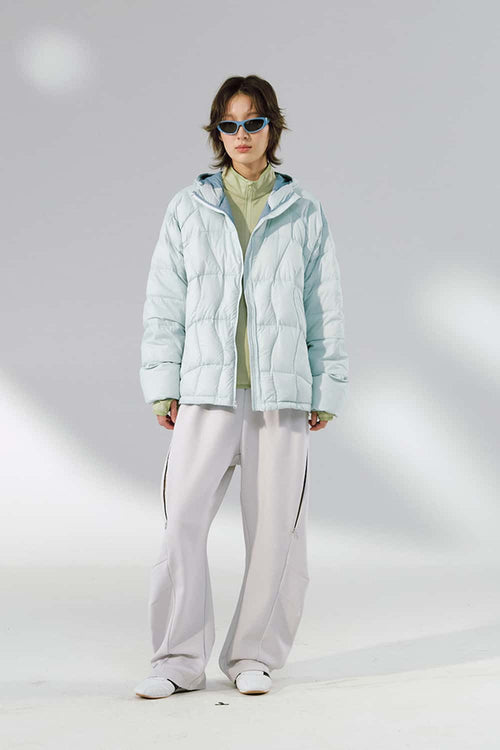 Ultra-Lightweight Hooded Puffer Jacket - Clear Sky Blue
