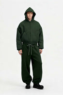 Heavyweight Fleece Jogger Sweatpants - Blackish Green
