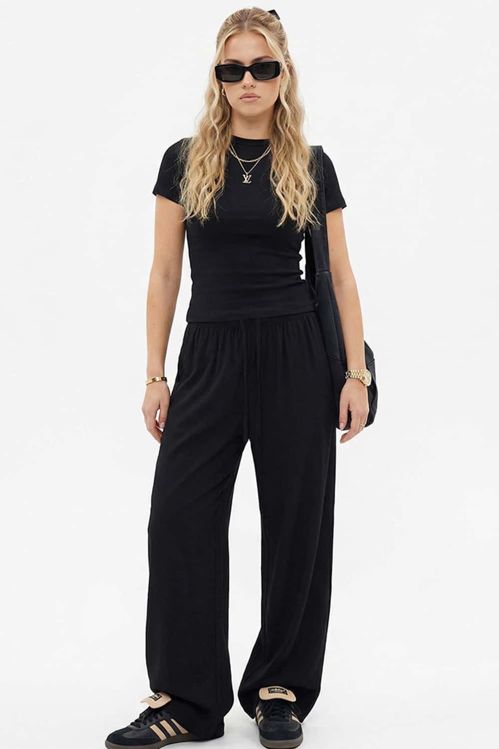 High-Stretch Tailored Cropped Tee - Charcoal