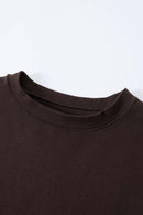High-Stretch Tailored Cropped Tee - Coffee