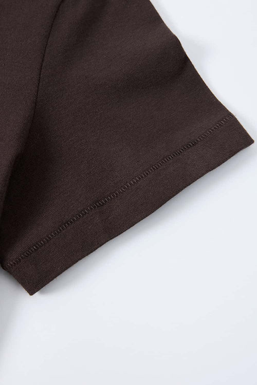 High-Stretch Tailored Cropped Tee - Coffee