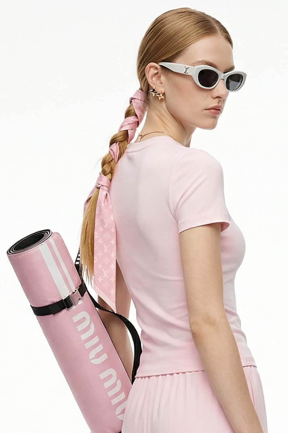 High-Stretch Tailored Cropped Tee - Pink
