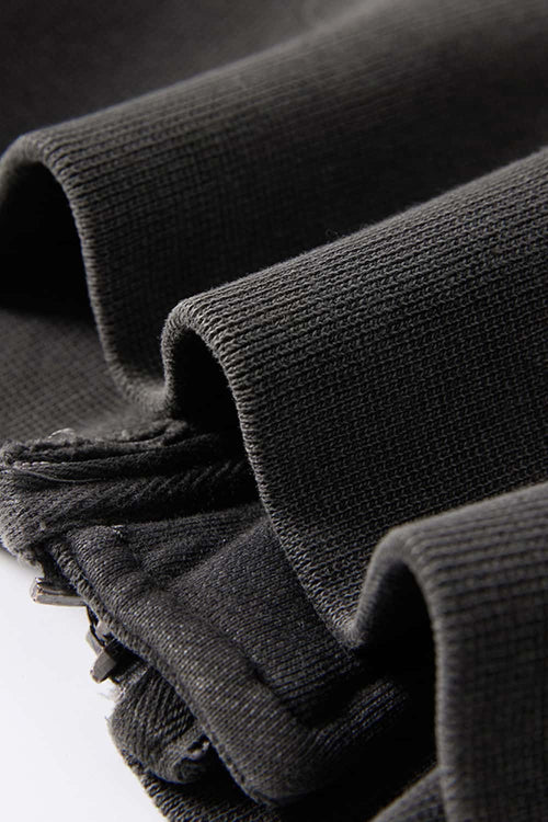 Detachable Fur-Collar Cinched Hoodie Jacket - Dark Gray