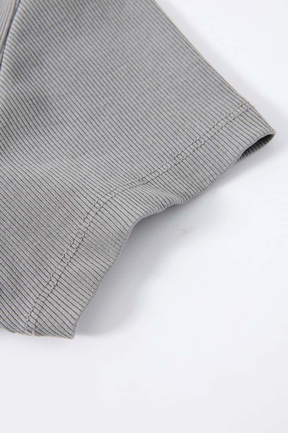 Button-Front Slim Romper - Medium Gray