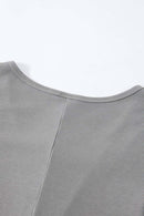 Button-Front Slim Romper - Medium Gray