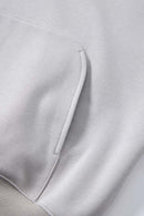 Boxy Curved-Sleeve Pullover Hoodie - Flower Gray