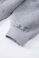 Contrast Plaid Lined Heavyweight Zip Hoodie - Flower Gray