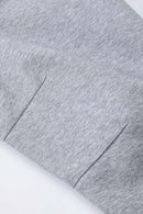 Contrast Plaid Lined Heavyweight Zip Hoodie - Flower Gray