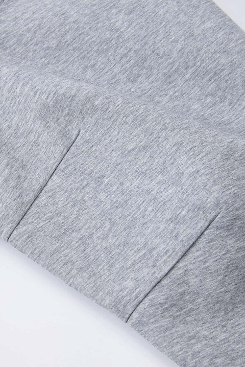 Contrast Plaid Lined Heavyweight Zip Hoodie - Flower Gray