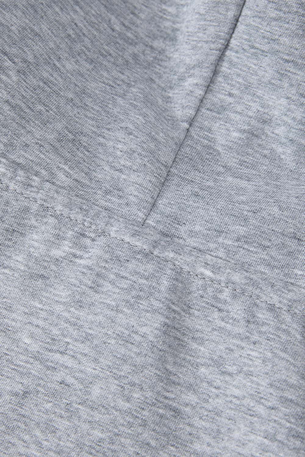 Contrast Plaid Lined Heavyweight Zip Hoodie - Flower Gray