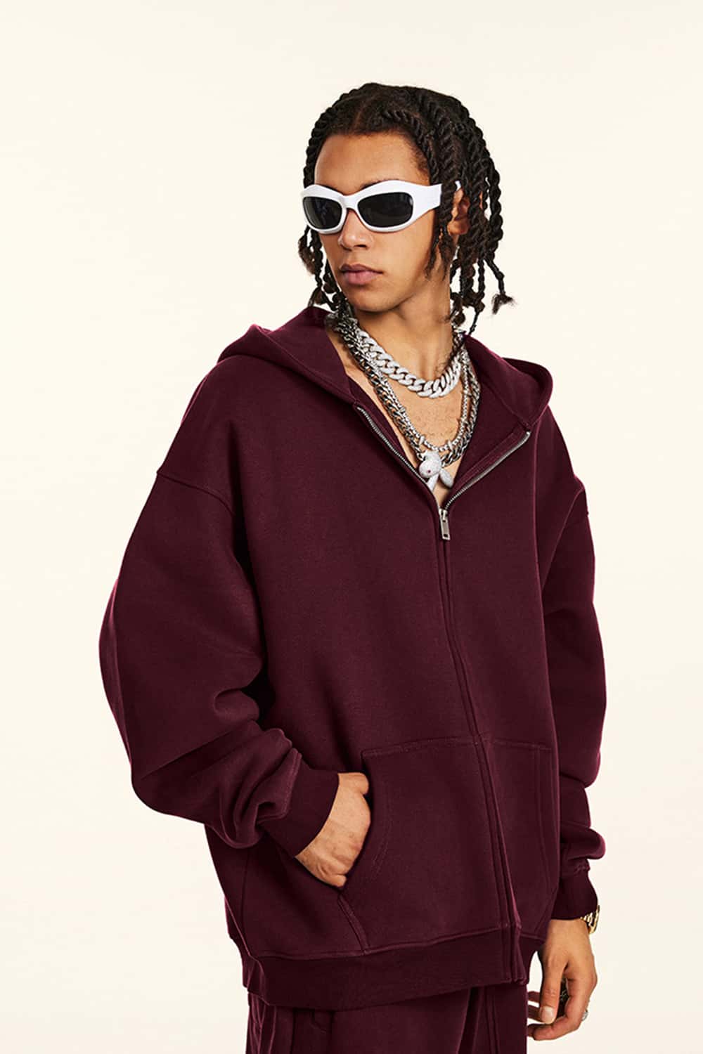Thickened Fleece Zip-Up Hoodie - Ancora