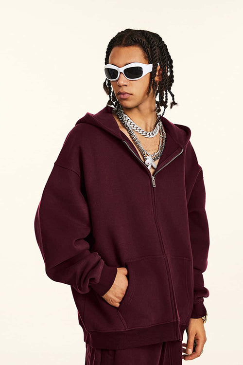 Thickened Fleece Zip-Up Hoodie - Ancora