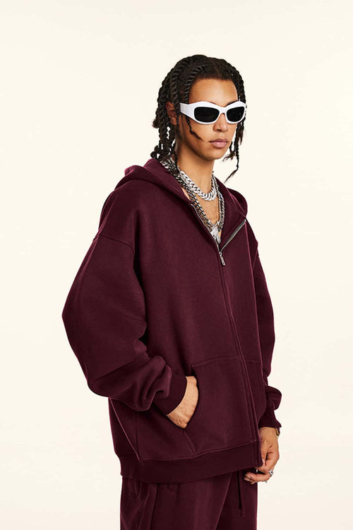 Thickened Fleece Zip-Up Hoodie - Ancora