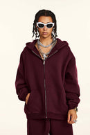 Thickened Fleece Zip-Up Hoodie - Ancora