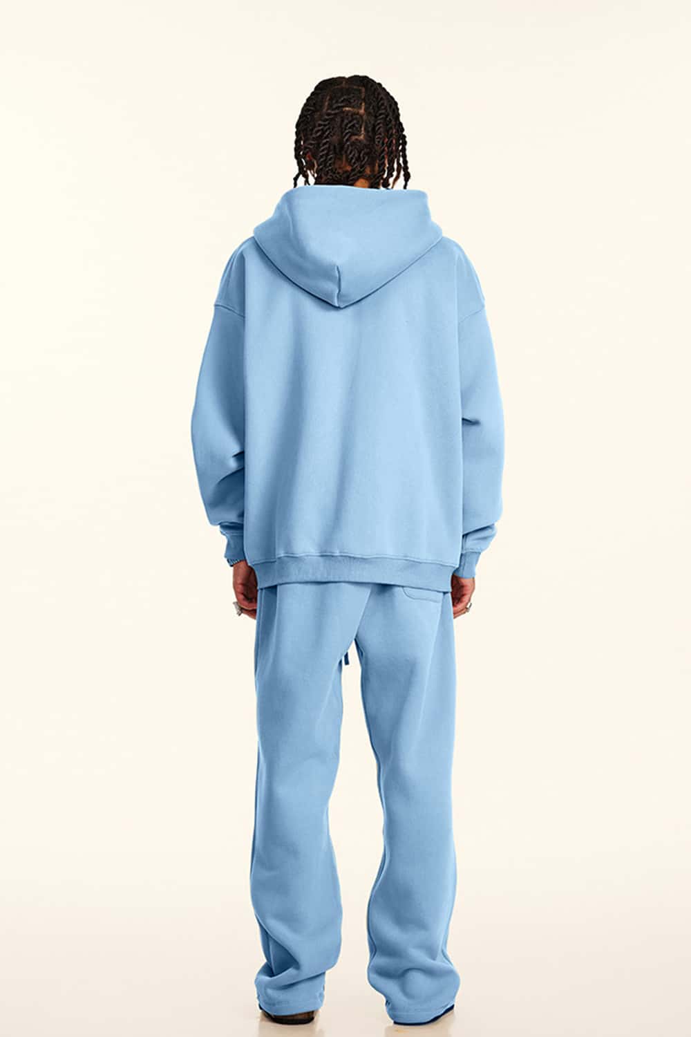 Thickened Fleece Zip-Up Hoodie - Smalt