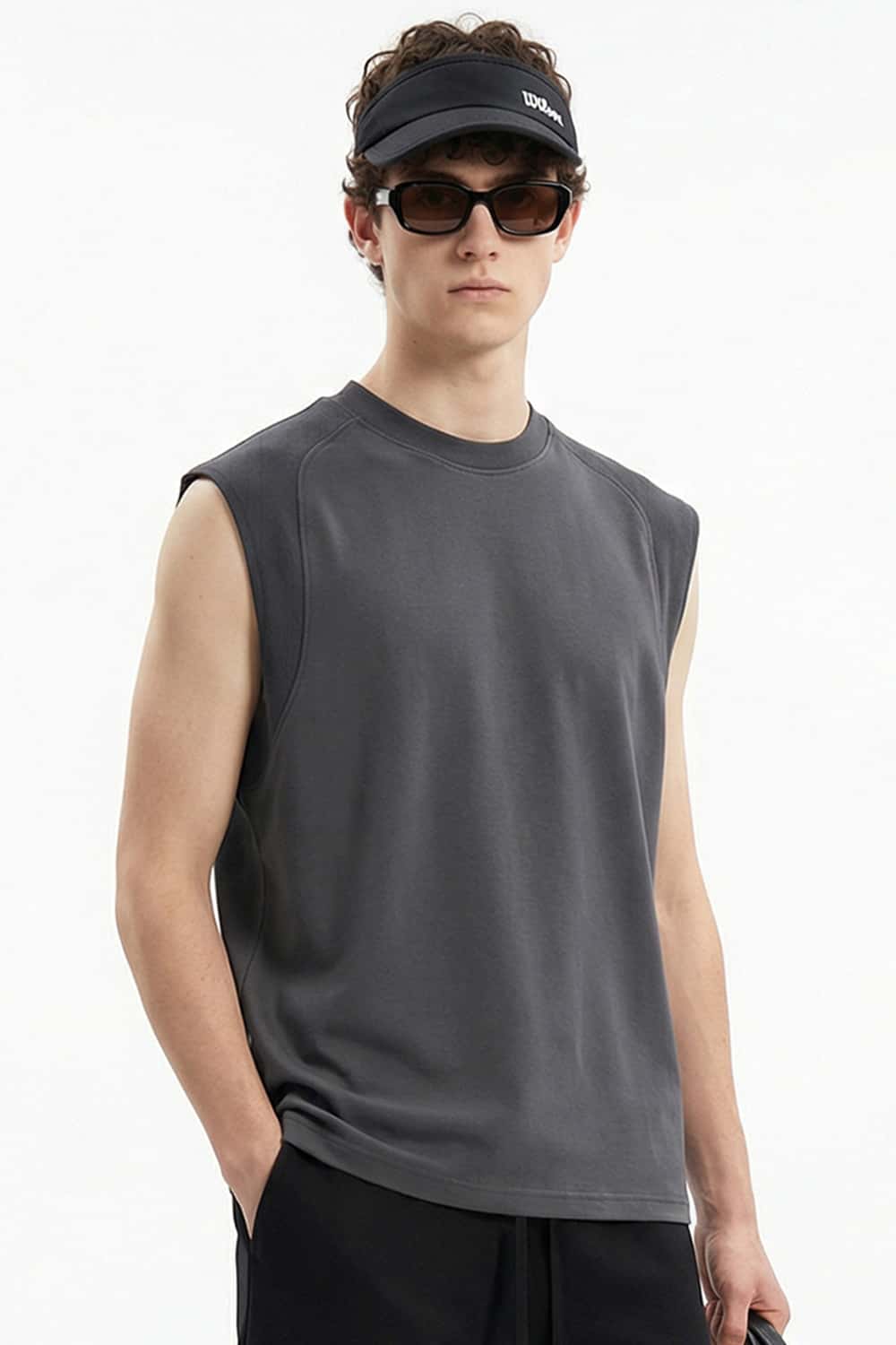 Cooling Sleeveless Active Tank Top - Charcoal