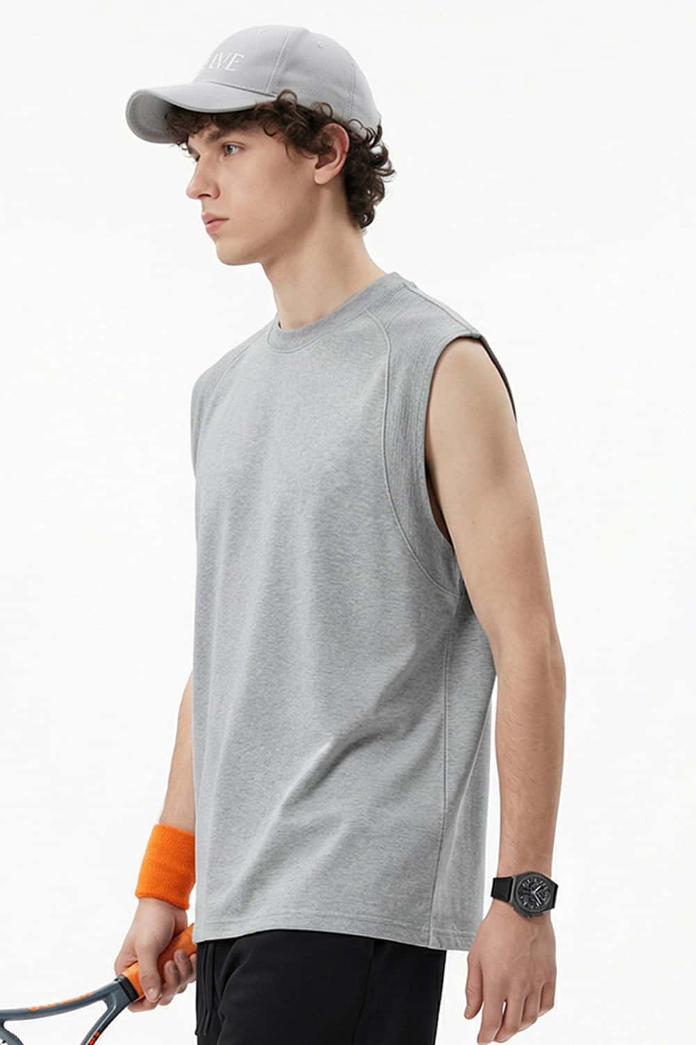 Cooling Sleeveless Active Tank Top - Flower Gray