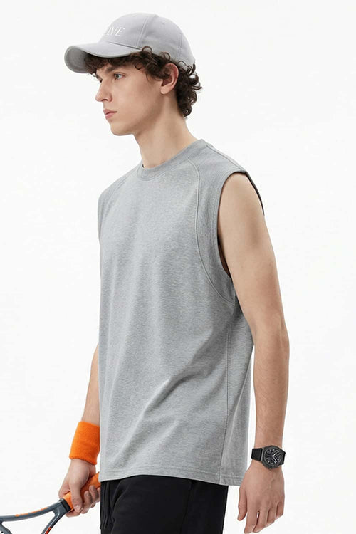 Cooling Sleeveless Active Tank Top - Flower Gray