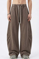Snow-Wash Barrel Pants - Brown