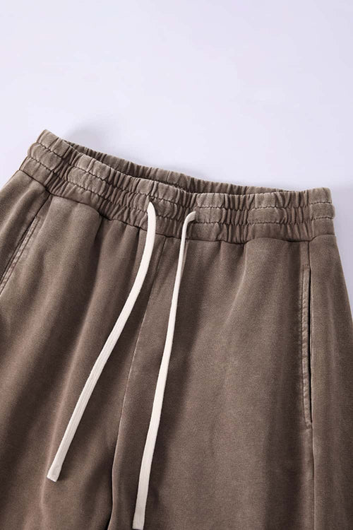 Snow-Wash Barrel Pants - Brown