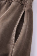 Snow-Wash Barrel Pants - Brown
