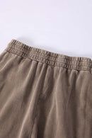 Snow-Wash Barrel Pants - Brown