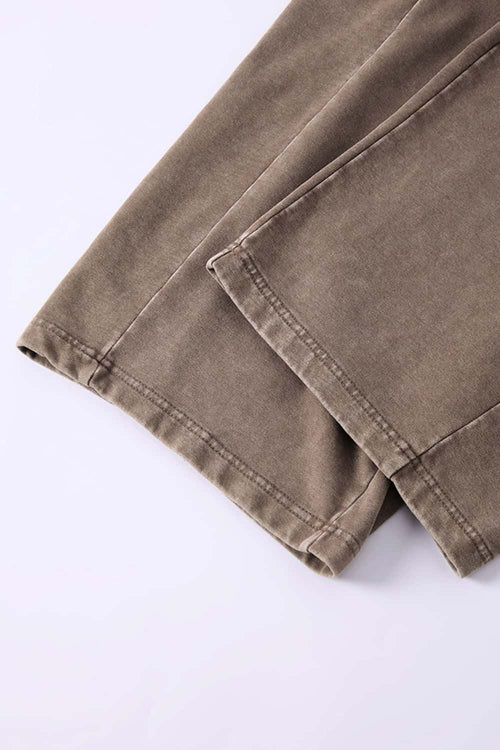 Snow-Wash Barrel Pants - Brown