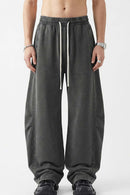 Snow-Wash Barrel Pants - Dark Gray
