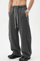 Snow-Wash Barrel Pants - Dark Gray