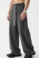 Snow-Wash Barrel Pants - Dark Gray