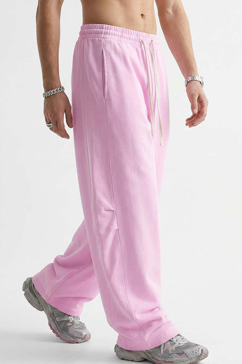 Snow-Wash Barrel Pants - Pink
