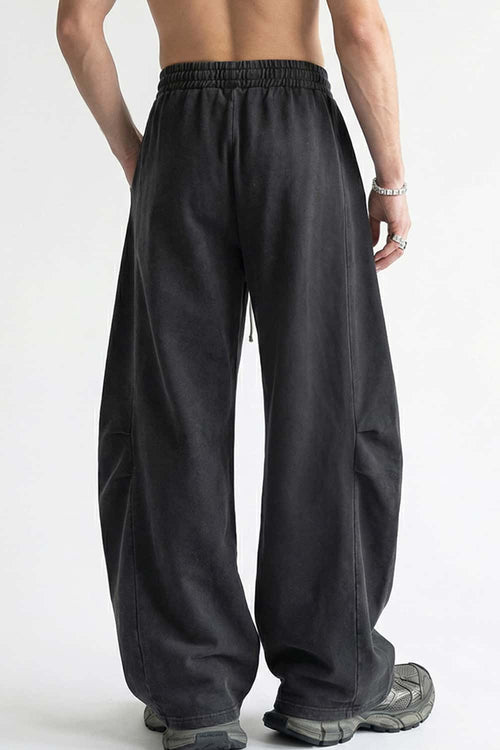 Snow-Wash Barrel Pants - Vintage Black