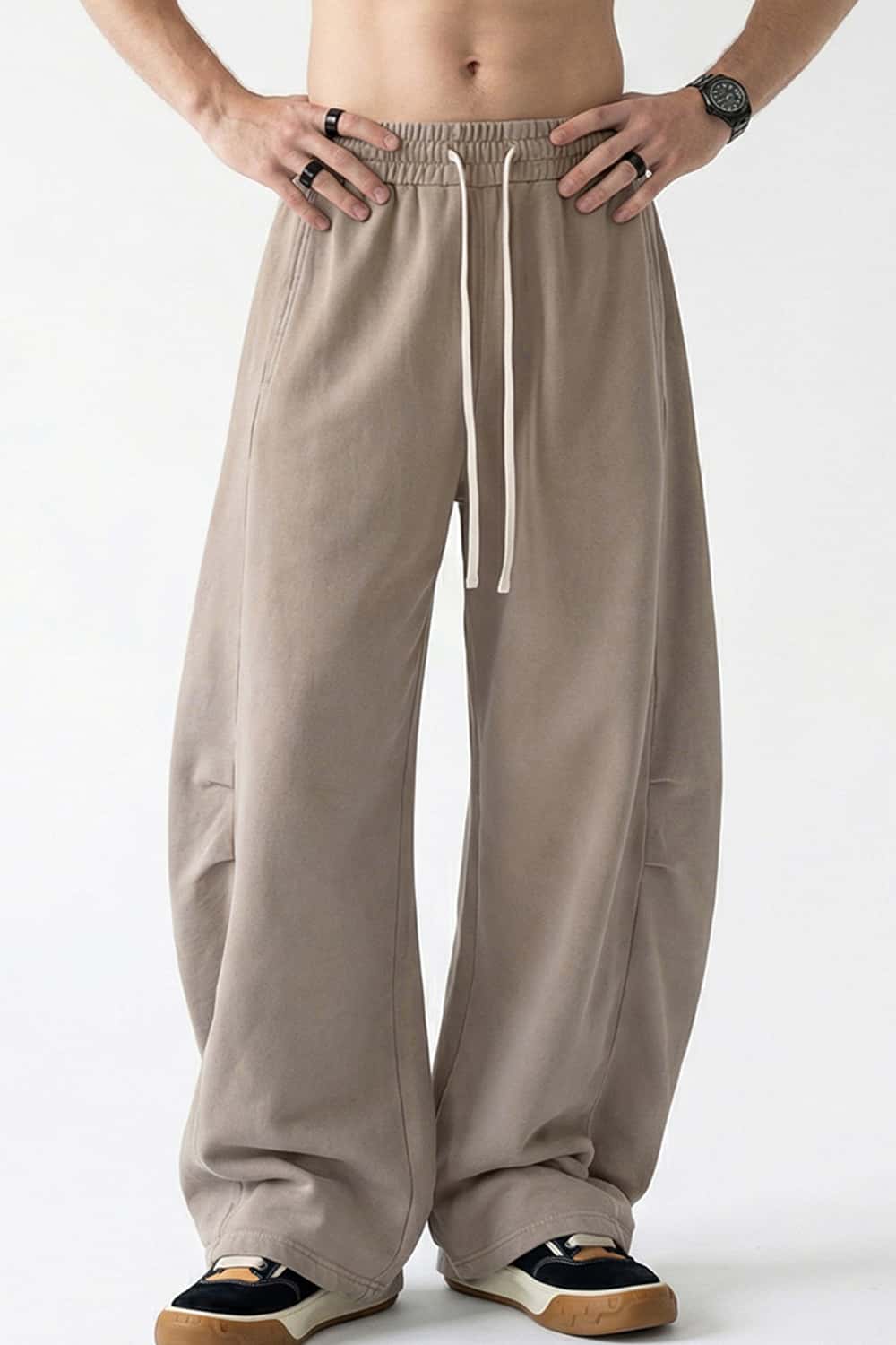 Snow-Wash Barrel Pants - Vintage Khaki