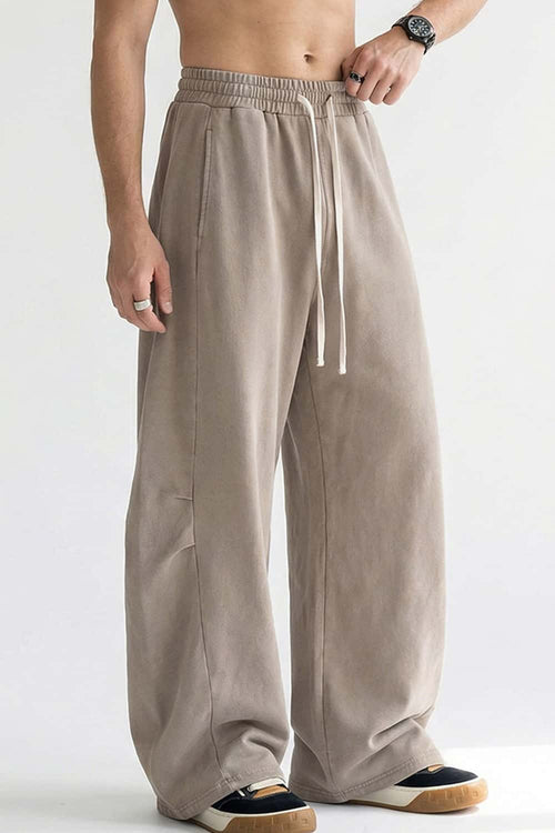 Snow-Wash Barrel Pants - Vintage Khaki