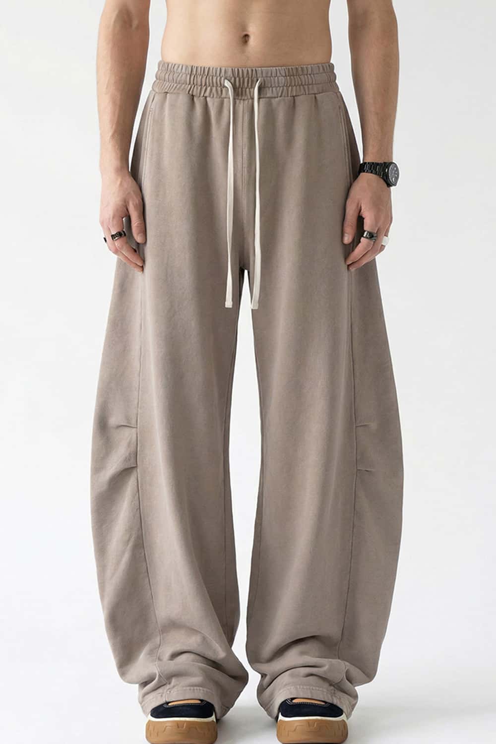 Snow-Wash Barrel Pants - Vintage Khaki