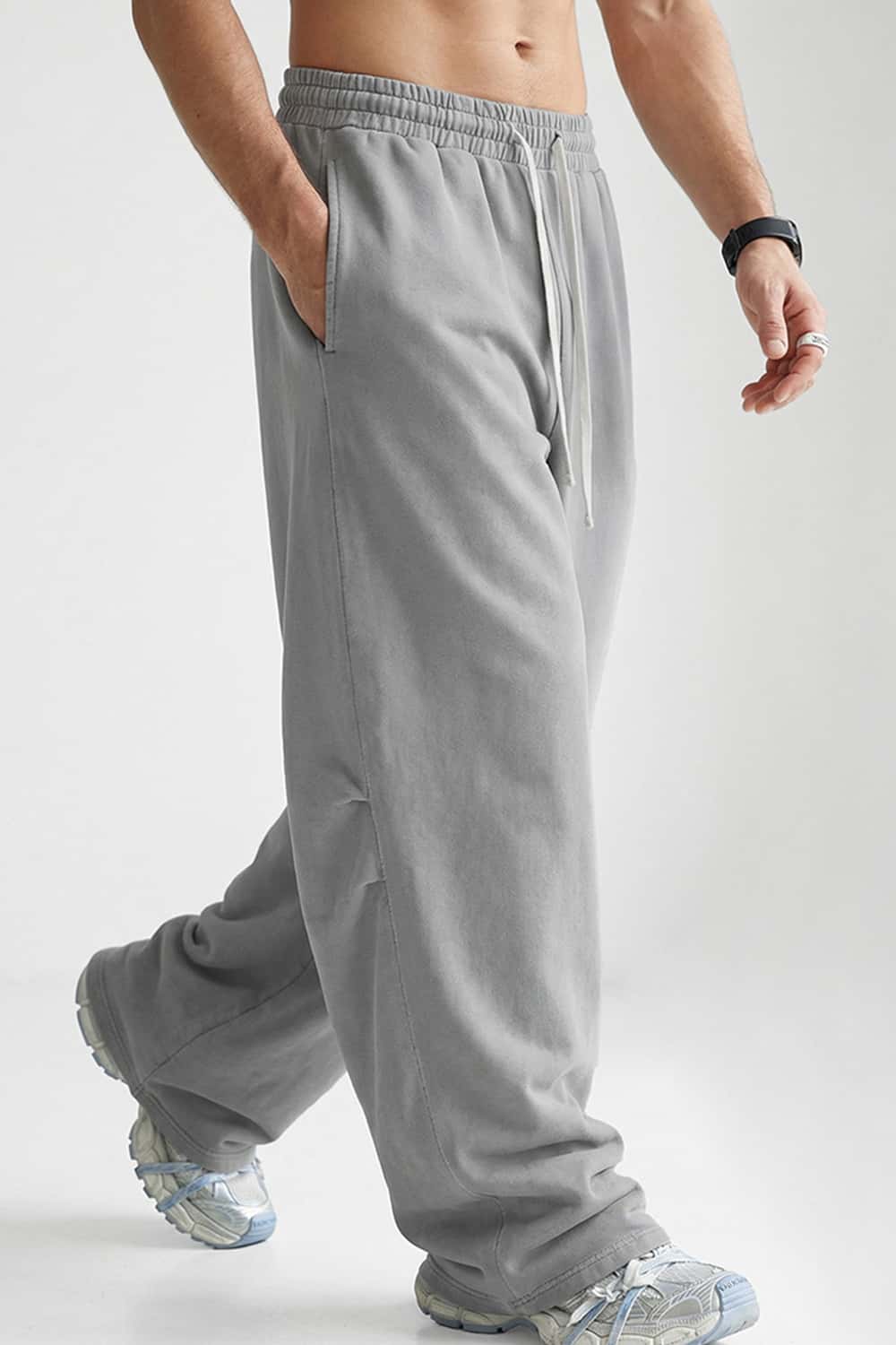Snow-Wash Barrel Pants - Vintage Medium Gray