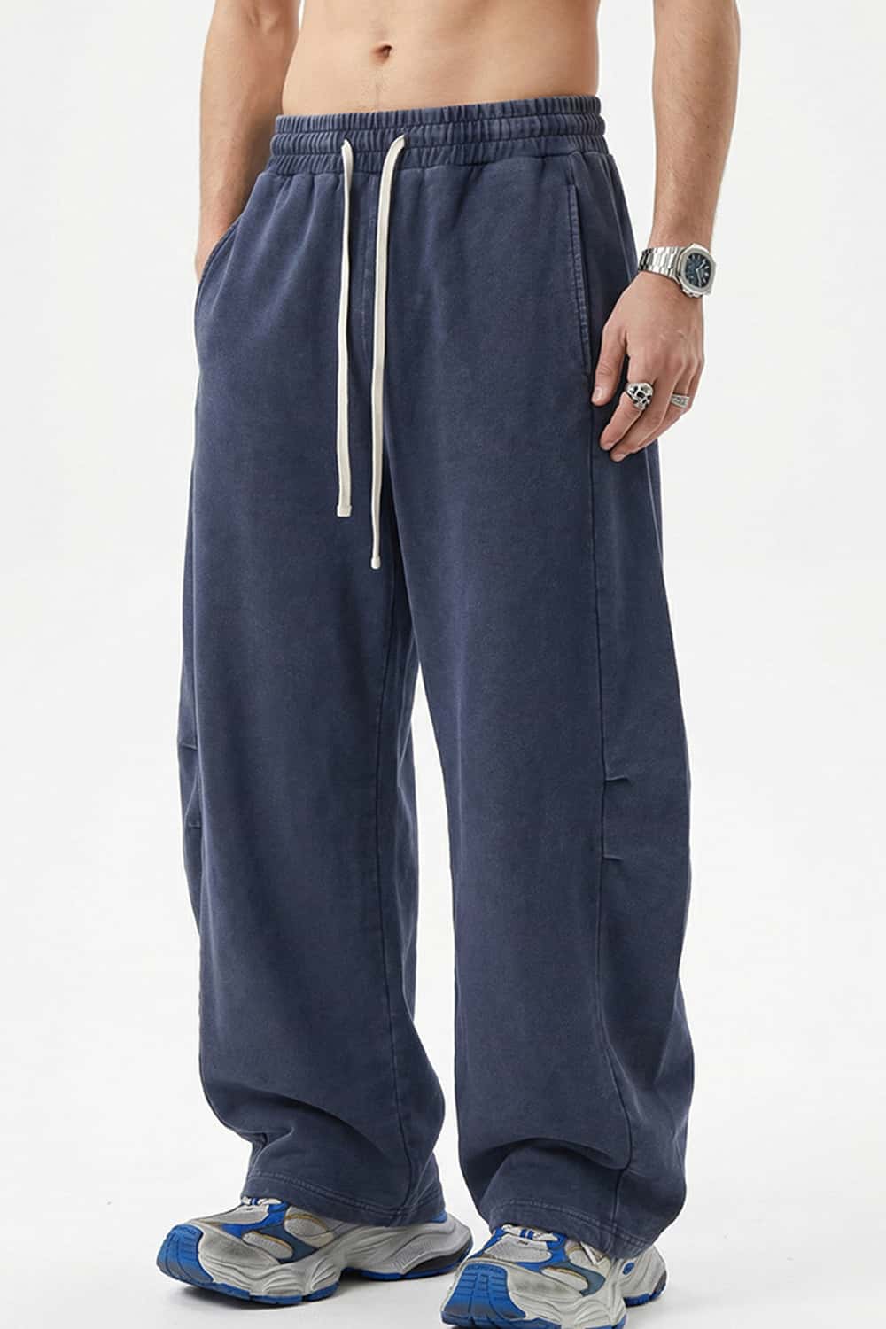 Snow-Wash Barrel Pants - Vintage Royal Blue