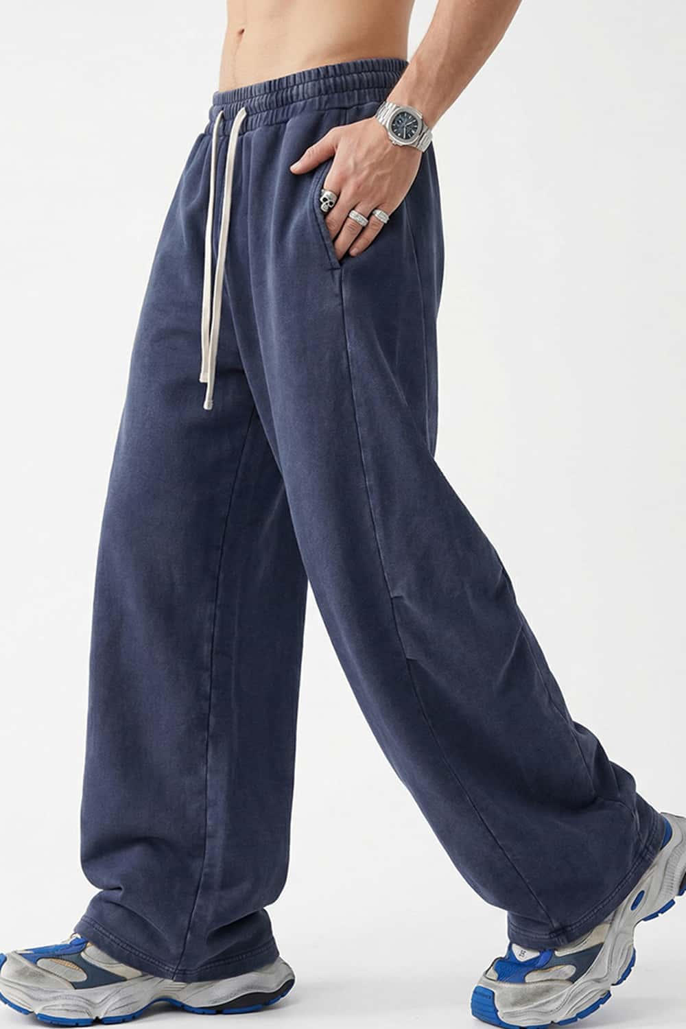 Snow-Wash Barrel Pants - Vintage Royal Blue