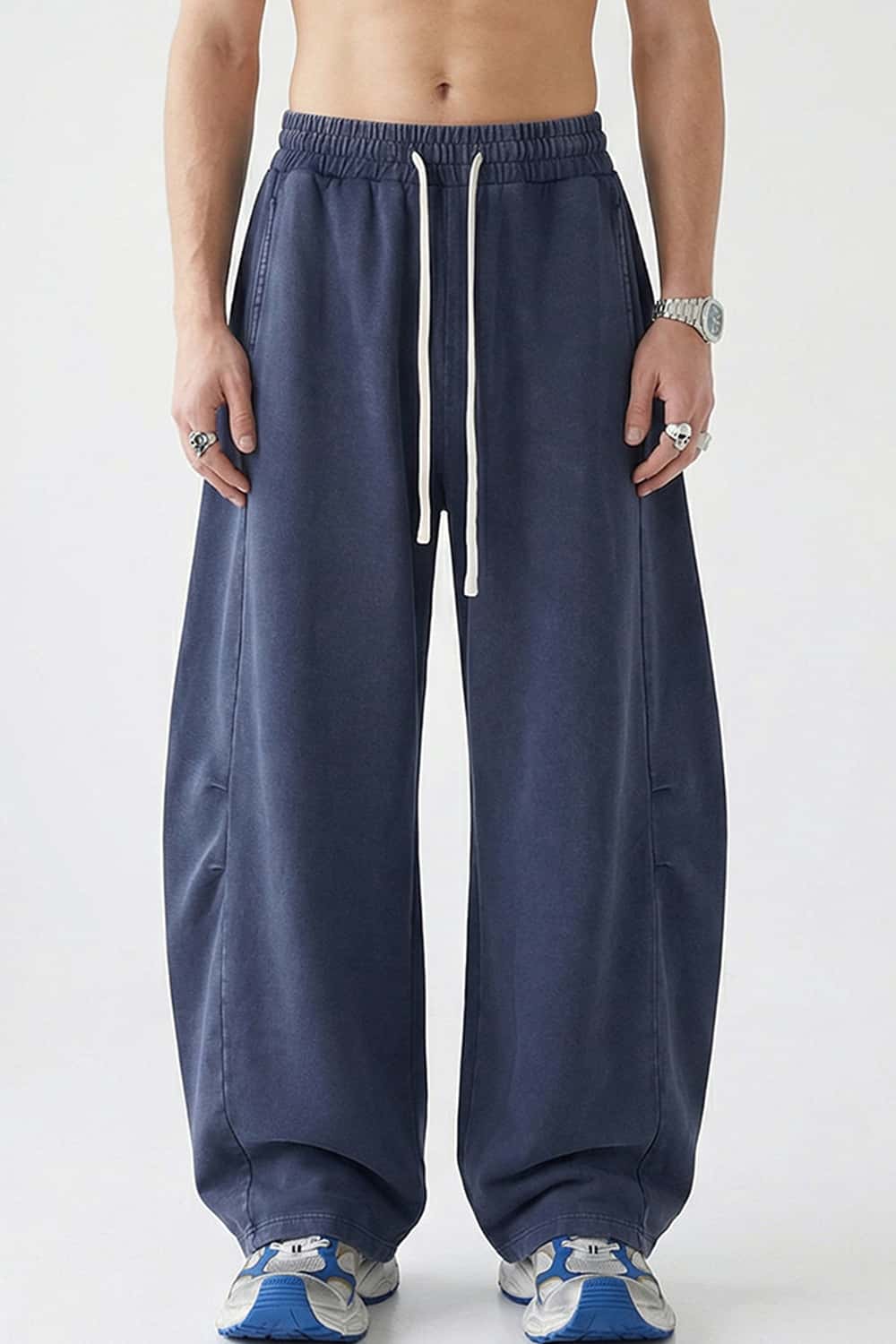 Snow-Wash Barrel Pants - Vintage Royal Blue