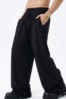 High-Stretch Relaxed Straight-Leg Trouser - Black