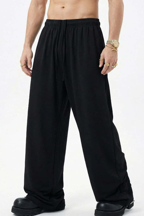High-Stretch Relaxed Straight-Leg Trouser - Black