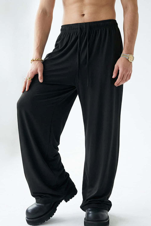 High-Stretch Relaxed Straight-Leg Trouser - Black