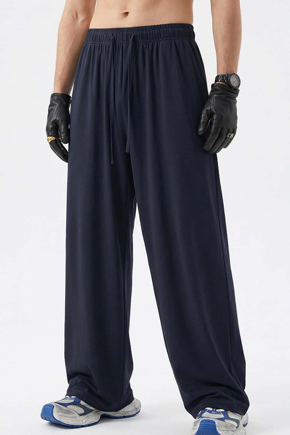 High-Stretch Relaxed Straight-Leg Trouser - Blue